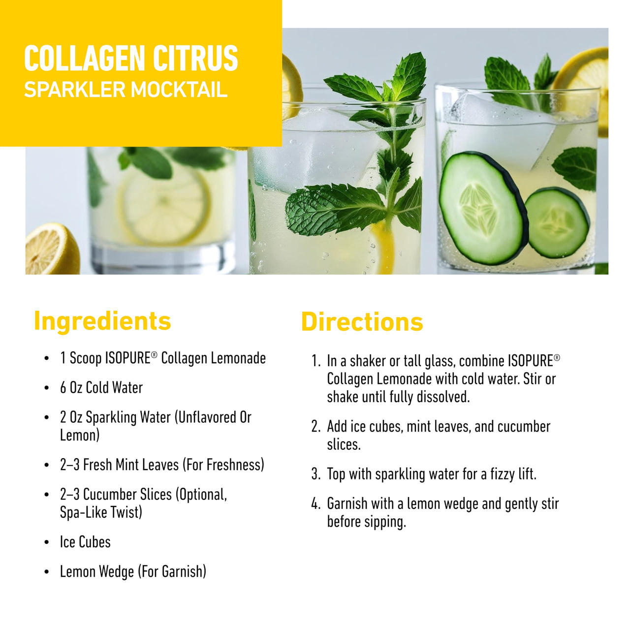 Isopure Collagen Peptides Powder, Promotes Hair, Nail, Skin and Joint Health, with Vitamin C and Biotin, Lemonade, 20g Collagen Peptides Per Serving, 11.36 Oz, 14 Servings (Packaging May Vary)