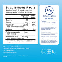 Thumbnail for Vital Proteins Collagen Peptides Powder Advanced with Hyaluronic Acid & Vitamin C, Collagen Supplements, Unflavored, 12 Servings