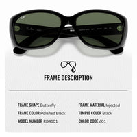 Thumbnail for Ray-Ban RB4101 JACKIE OHH Butterfly Shaped Non-Polarized Sunglasses for Women – Includes Official RAYBAN Eyewear Kit – Ideal Formal & Casual Wear Sunglasses – Dark Green Lens