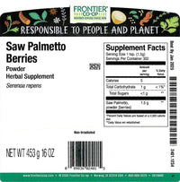 Thumbnail for Frontier Bulk Saw Palmetto Berries Powder, 1 Pound