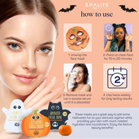 Thumbnail for SpaLife Facial Mask Sheet Bundle - Pumpkin, Ghost, Bat - Halloween Character Mask Bundle - Face Masks for Skin Care - Moisturizing Sheet Face Masks - Skincare Pack for Women - Spa Beauty Masks