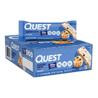 Thumbnail for Quest Nutrition Blueberry Muffin Protein Bars, 20g Protein, 2g Sugar, 5g Net Carb, High Fiber, Gluten Free, Keto Friendly, 12 Count