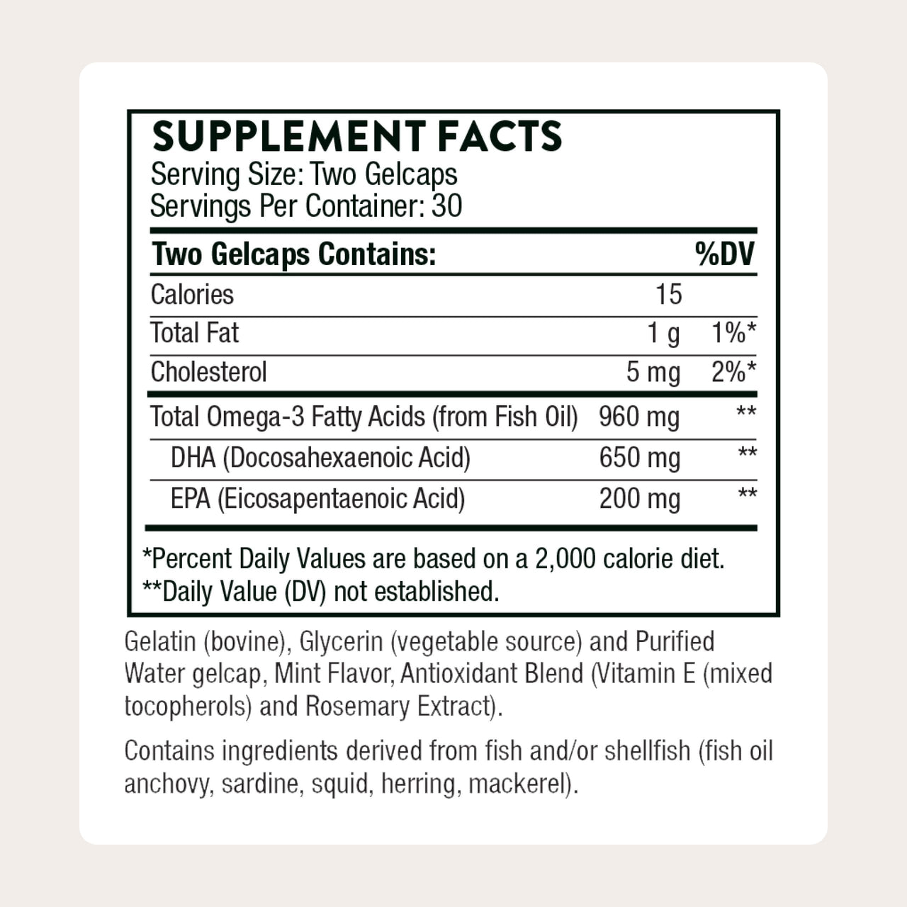 THORNE - Prenatal DHA - 650 mg DHA and 200 mg of EPA - Supports Baby’s Brain & Nervous System Development from Pregnancy to Nursing* - 30 Servings