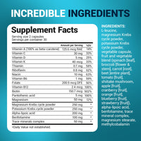 Thumbnail for Dr. Berg Whole Food Multivitamin with Minerals - Daily Multivitamin for Men and Women - Includes Premium Whole Food Fruits and Vegetable Blend with Folate, Alpha-lipoic Acid and More - 60 Capsules