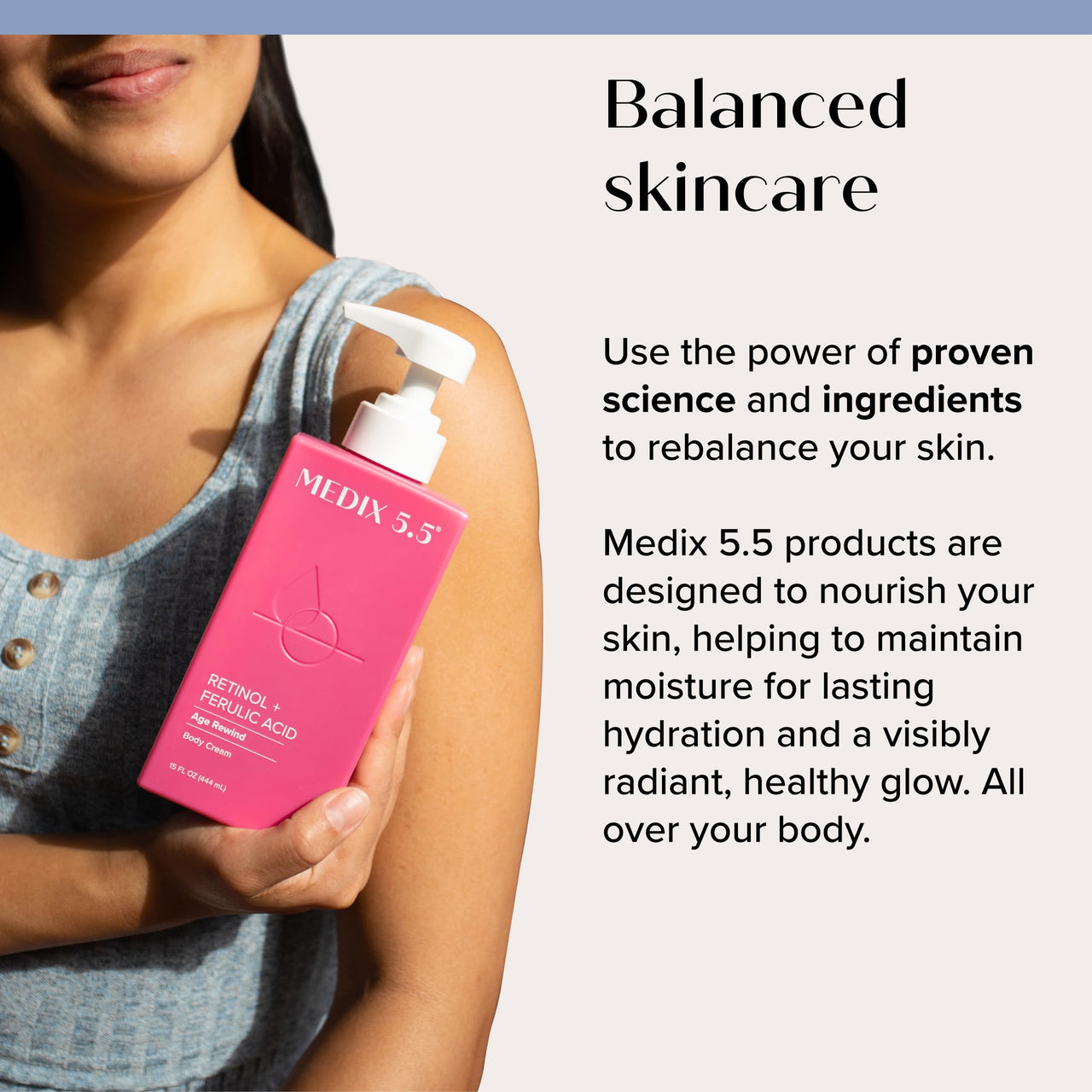 Medix 5.5 Retinol Body Lotion Firming Moisturizer | Crepey Skincare Treatment | Retinol Body Cream | Anti Aging Firming Cream For Women Targets Look Of Crepe Skin, Wrinkles, & Sagging Skin, 15 Fl Oz