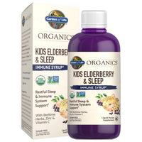 Thumbnail for Garden of Life Organics Elderberry Immune Support for Kids with Zinc, Vitamin C - Kids Elderberry & Sleep Immune Syrup Liquid, Bedtime Herbs for Children, No Alcohol, No Added Sugar, 3.92 fl oz