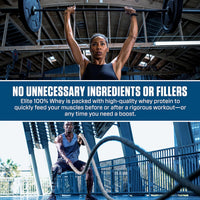 Thumbnail for Dymatize Elite 100% Whey Protein Powder, Cookies & Cream, 25g of Protein, 5.5g BCAAs, Less Than 140 Cal., Gluten Free, 2g Carb, 2g Sugar, 3g Fat (63 Servings)