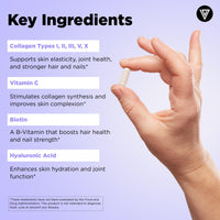 Thumbnail for Vital Vitamins Multi Collagen Capsules with Biotin, Hyaluronic Acid, Vitamin C - Type I, II, III, V, X Peptides - Collagen Supplements for Men & Women - Hair, Skin, Nails Beauty Complex - 150 Count