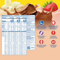 Thumbnail for Nestle Carnation Breakfast Essentials Complete Nutritional Drink Rich Milk Chocolate/Classic French Vanilla/Strawberry Sensation Flavor 60 Ct