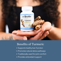 Thumbnail for Eclectic Herb - Organic Turmeric Capsules | Musculoskeletal System & Joint Health Support | Herbal Supplement | Vegan, Non-GMO, Gluten Free, Freeze-Dried (90 CT | 395 mg)