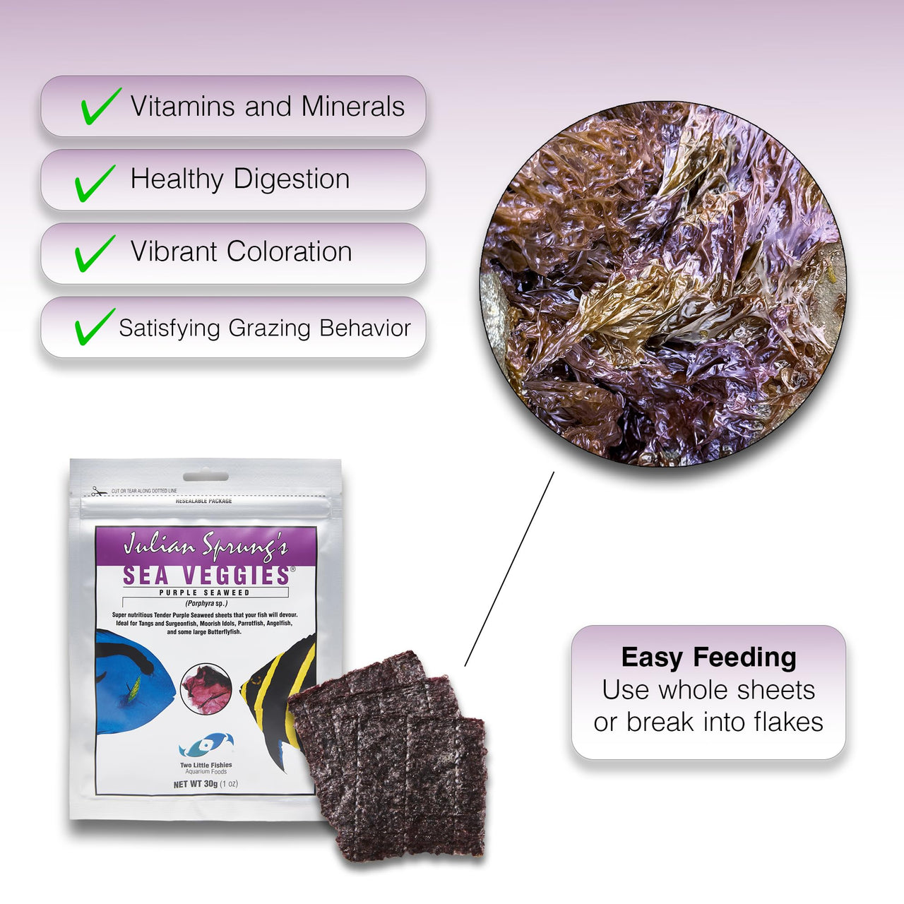 Two Little Fishies ATLSVPS4 Sea Veg-Purple Seaweed, 1-Ounce Pouch