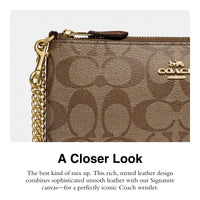Thumbnail for COACH Signature Large Wristlet w Chain