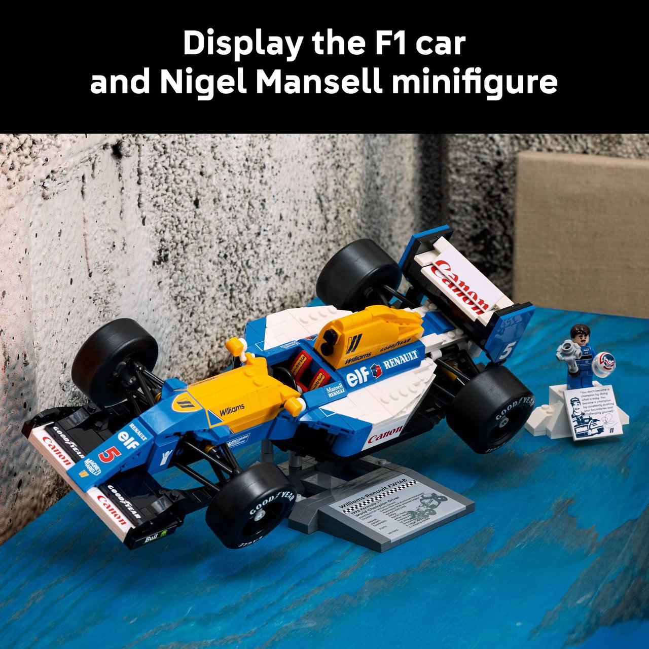 LEGO Icons Williams Racing FW14B & Nigel Mansell F1 Model Car Kit - Building Set for Adults, Ages 18+ - F1 DIY Craft for Display - Gifts for Birthdays - 10353