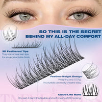 Thumbnail for Natural Lash Extension Kit 168Pcs Lash Clusters Kit Wispy Eyelash Extensions 9-12MM Individual Lashes Extensions with Bond and Seal Lash Glue and Eyelash Extension Tweezers DIY at Home by TNFVLONEINS