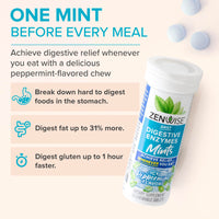 Thumbnail for Zenwise Health Digestive Enzyme Breath Mints for Gut Health, ICY Peppermint Flavor - Digestive Enzymes for Bloating Relief & Gut Support - Multi Enzymes Digestion Supplement - 30 Chewable Tablet