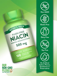 Thumbnail for Nature's Truth Flush Free Niacin | 500mg | 100 Capsules | Non-GMO & Gluten Free Supplement
