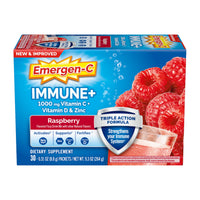 Thumbnail for Emergen-C Immune+ Triple Action Immune Support Powder, BetaVia (R), 1000mg Vitamin C, B Vitamins, Vitamin D and Antioxidants, Raspberry – 30 Count