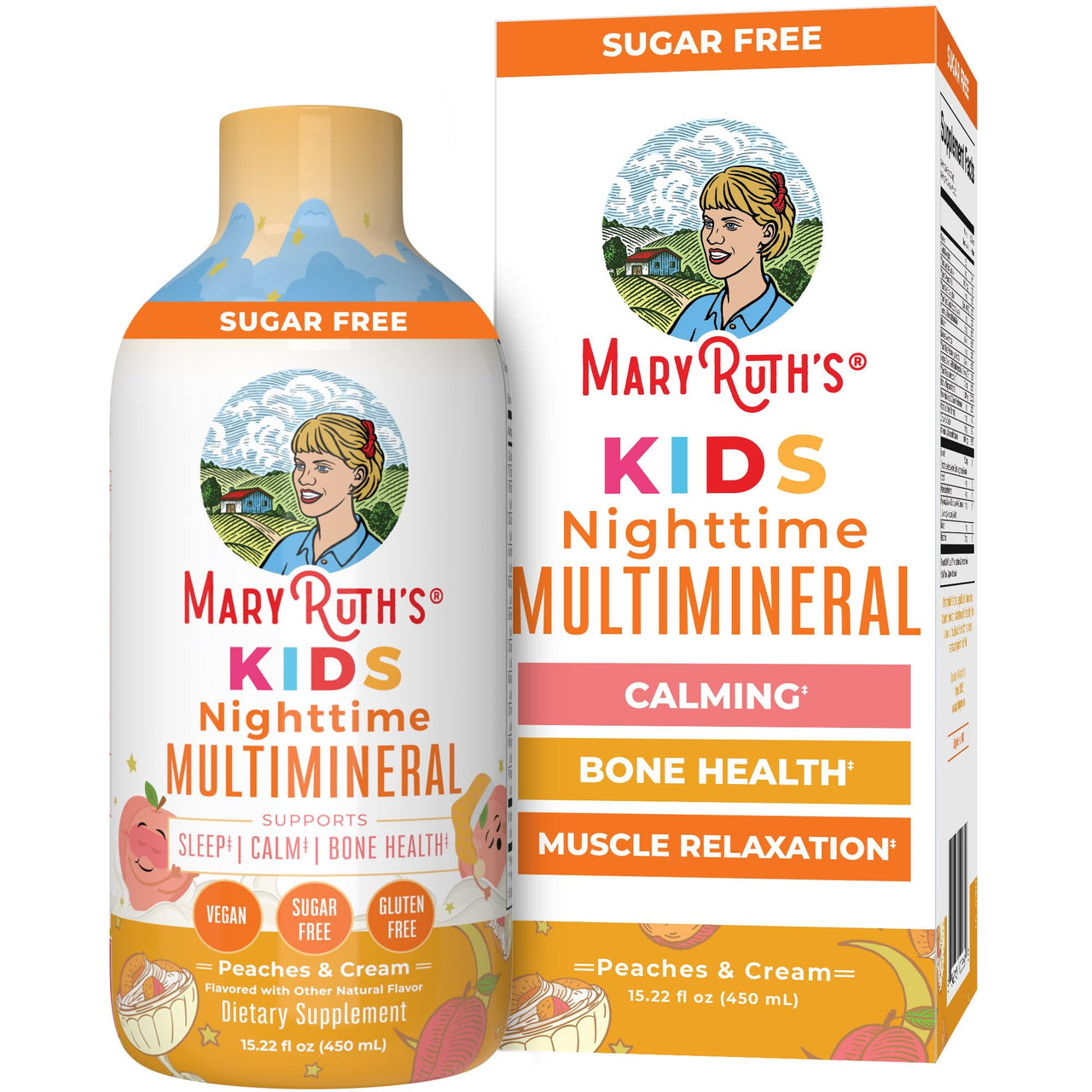 MaryRuth's Kids Liquid Nighttime Multimineral with Lutein and Magnesium | Bone Health | Immune Function | Bedtime Supplement | Kids Vitamins | Vegan | Sugar Free | 30-180 Servings | 15.22 fl oz