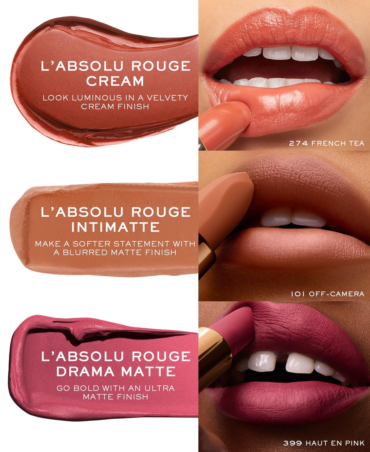 Lancôme L'Absolu Rouge Hydrating Cream Lipstick - Smudge-Resistant & Luminous Finish - Up To 18HR Comfort - 274 French Tea