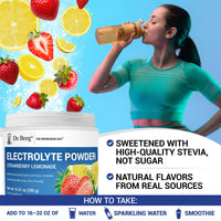 Thumbnail for Dr. Berg Zero Sugar Hydration Keto Electrolyte Powder - Enhanced w/ 1000 mg of Potassium & Real Pink Himalayan Salt (NOT Table Salt) - Strawberry Lemonade Hydration Drink Supplement - 50 Servings