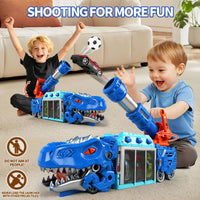 Thumbnail for BYFWH Tyrannosaurus Rex Truck Toy, Ejection Shooting with 10 Cars & Storage Sturdy Non-Toxic Materials, Foldable Car Carrier, 10 Cars & 12 Soft Balls, Develops Motor Skills & Hand-Eye Coordination