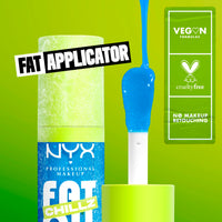 Thumbnail for NYX PROFESSIONAL MAKEUP Fat Oil Chillz, Moisturizing, Shiny and Vegan Tinted Lip Gloss - Polar Peppermint (Sheer Blue)
