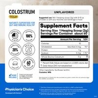 Thumbnail for Physician's CHOICE Colostrum Gold Powder - First-Day Milking for Gut & Immune Support - Potent IgG Antibodies & Bioactive Nutrients - Whole & Unstripped - Easy to Mix - Made in the USA - 60 Servings