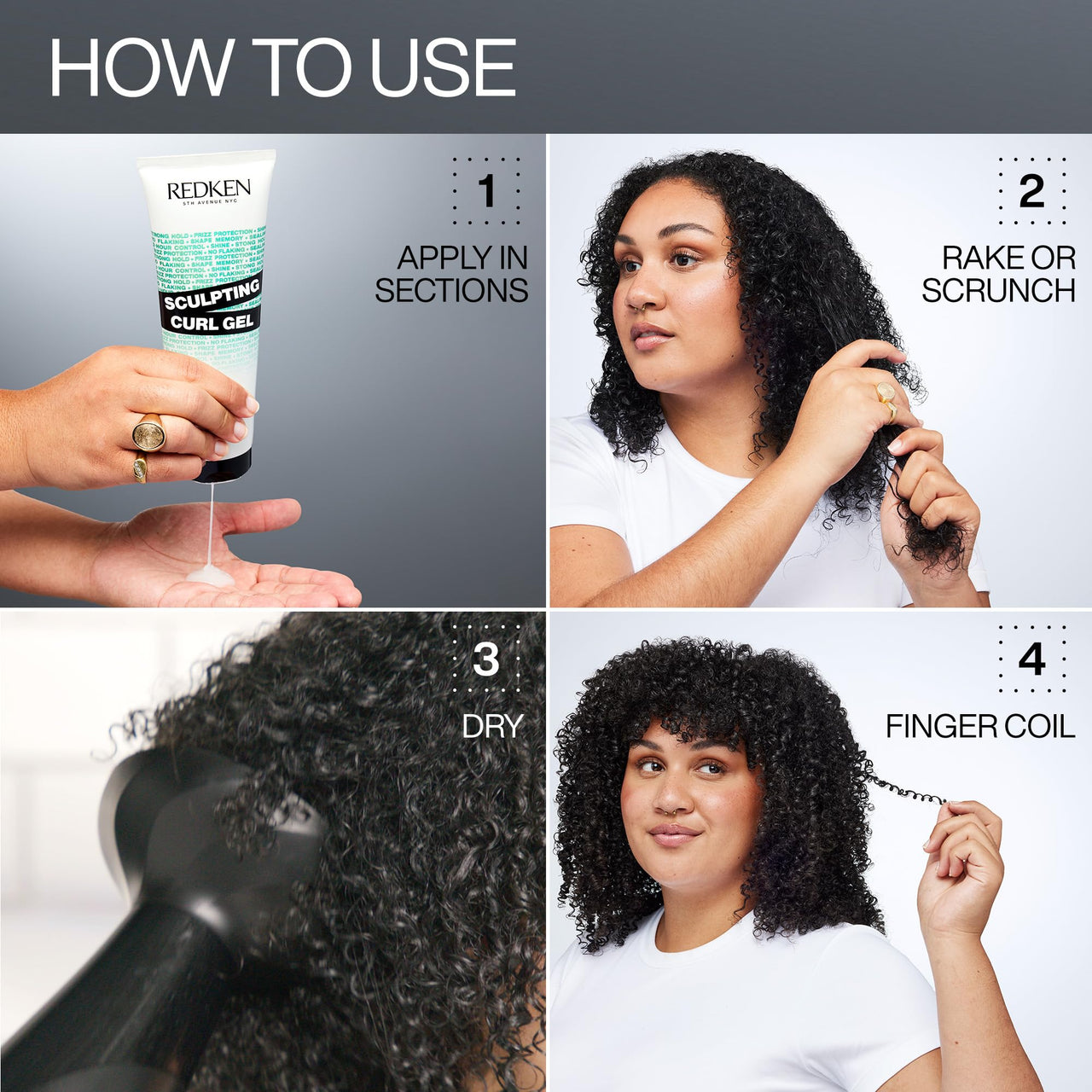 REDKEN Sculpting Curl Gel - 72-Hour Strong Hold, Crunch-Free & Flake-Free, Helps Tame Frizz