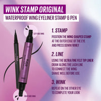 Thumbnail for Kaja Winged Eyeliner Set - Wink Stamp Original | with Avocado Extract, Double-ended Wing, Smudge-Proof, Waterproof, Eye Irritation Tested, Long Lasting Pencil, Colorstay, Matte Finish, Cat Eye Look