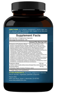 Thumbnail for NatureBell Probiotic 200 Billion CFU – 40 Strains Per Serving | 240 Veggie Capsules with Prebiotics and Probiotics – Full Spectrum Complex with Enzymes – Daily Probiotics for Women & Men