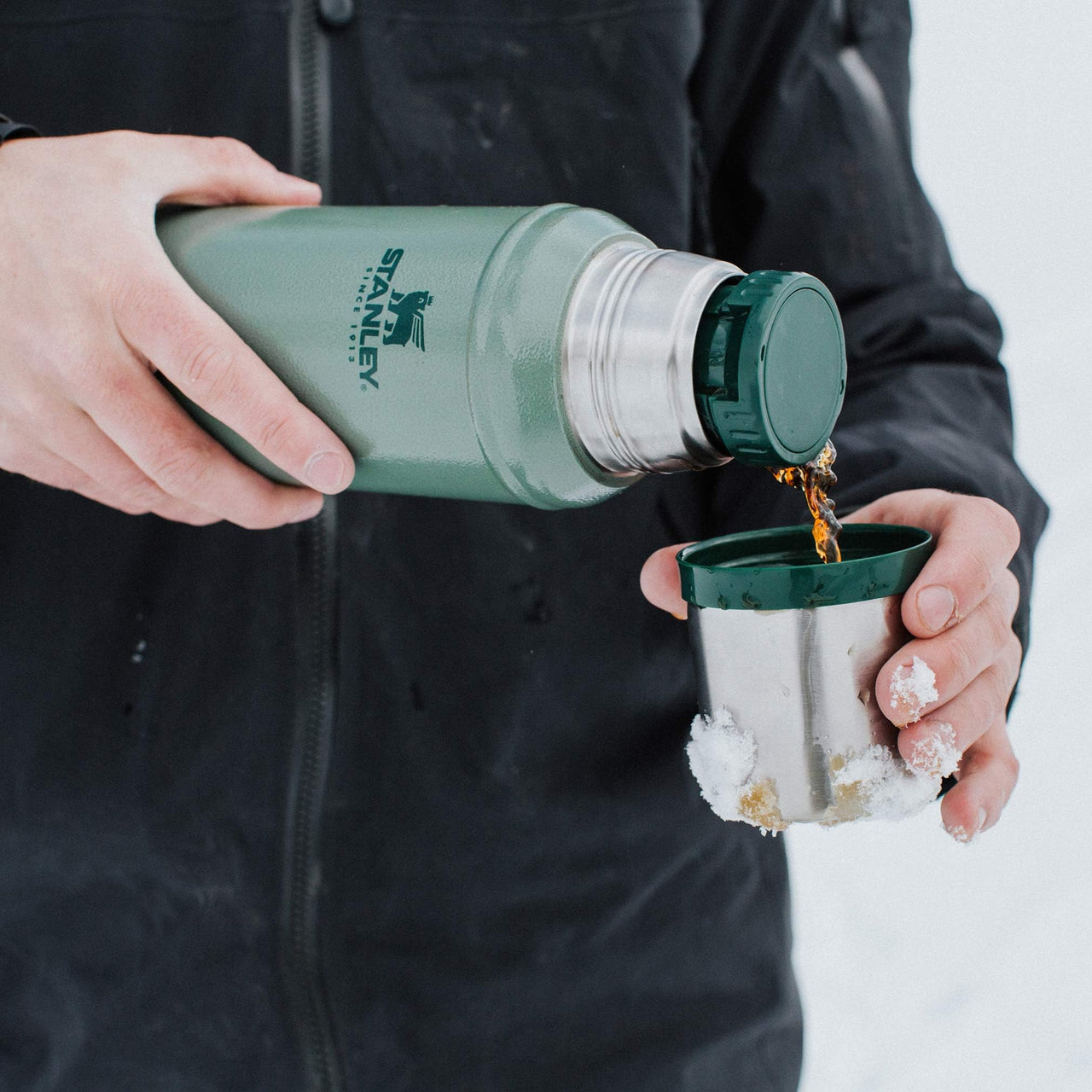 Stanley Classic Legendary Vacuum Bottle 1.0 qt | Wide Mouth with Leakproof Cup Lid | Keep Drinks Hot or Cold | Packable for Travel | Insulated Stainless Steel Thermos | BPA-Free | Matte Black