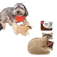 Thumbnail for SPOT Dura-Fused Leather Raccoon Dog Toy – Real Leather & Jute Fabric, Double-Stitched & Durable, Squeaky Interactive Chew Toy for Moderate Chewers, Small & Medium Dogs, Soft Stuffed Fetch Toy, 7.25in