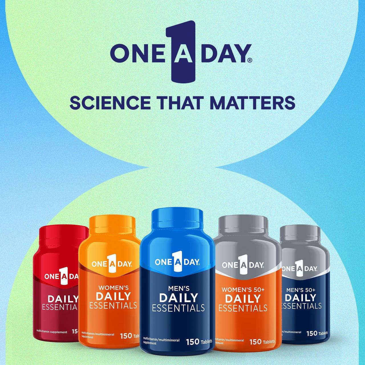 One A Day Men’s Multivitamin Daily Essentials, Multivitamin for Men Tablet, Supports Healthy Muscle Function, Physical Energy, and Immune Health with Vitamin B12, Vitamin C, and Zinc, 150 Count