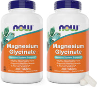 Thumbnail for Now Foods Magnesium Glycinate, 240 Tablets (Pack of 2) - Supports Healthy Muscle and Nerve Functions - Non-GMO