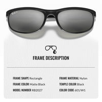 Thumbnail for Ray-Ban RB2027 PREDATOR 2 Polarized Rectangle Sunglasses With Eyewear Kit Bundle - High Bridge Fit - Ideal Formal and Casual Wear Retro Sunglasses