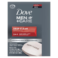 Thumbnail for Dove Men+Care Men's Bar Soap Deep Clean 8 Bars More Moisturizing Than Bar Soap Effectively Washes Away Bacteria, Nourishes Your Skin 3.75 oz