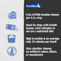 Thumbnail for PureBites Cheddar Cheese Freeze Dried Dog Treats, 1 Ingredient, Made in USA, 4.2oz