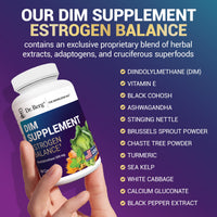 Thumbnail for Dr. Berg DIM Supplement Estrogen Balance - Original Estrogen Supplement for Women with Diindolylmethane for Menstrual Symptoms & Menopause Relief & Black Pepper for Enhanced Absorption - 60 Capsules