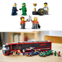 Thumbnail for LEGO City F1(R) RB20 & AMR24 Race Car and F1(R) Truck Toy Toy Birthday Present Block Boys Girls Children 8 Years 9 10 Years Old Elementary School Vehicle Car Mini Car 60445
