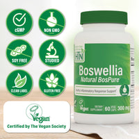 Thumbnail for Health Thru Nutrition Boswellia 300mg 60 Capsules as Bospure AKBAMAX | High Potency 75% Boswellic Acids 10% AKBA | Healthy Mobility Support | Vegan Certified | Non-GMO, Gluten Free, Soy Free