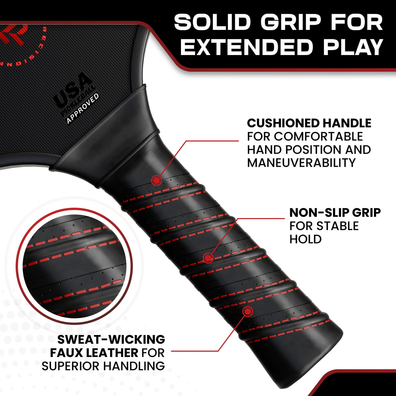 Precision Pro Premium Carbon Fiber Pickleball Paddle- 14mm Pickleball Paddles Set of 2 w/Unique Design Handles & Indoor Outdoor Pickleball Balls - Comfortable Pickleball Paddle Grip, USA Approved