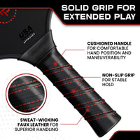Thumbnail for Precision Pro Premium Carbon Fiber Pickleball Paddle- 14mm Pickleball Paddles Set of 2 w/Unique Design Handles & Indoor Outdoor Pickleball Balls - Comfortable Pickleball Paddle Grip, USA Approved