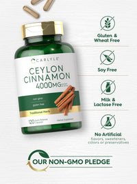 Thumbnail for Carlyle Ceylon Cinnamon Capsules | 120 Count | Non-GMO & Gluten Free Supplement