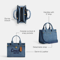 Thumbnail for COACH Womens Cargo Tote Bag 20, Indigo, OS