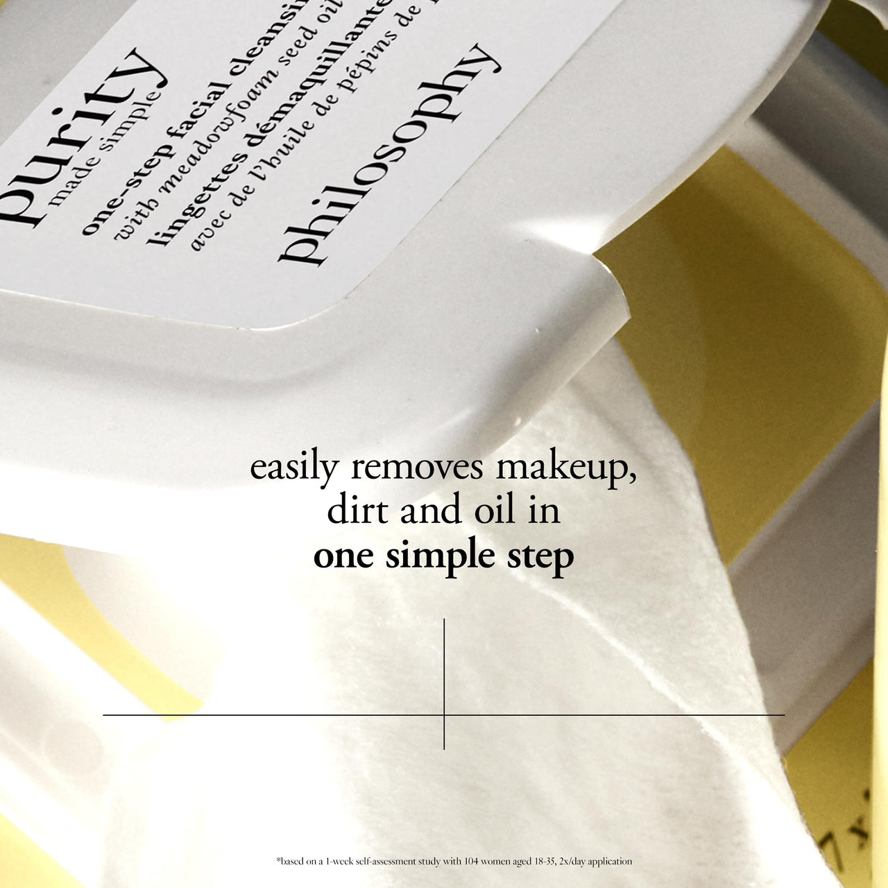 philosophy purity made simple one-step facial cleansing cloths - easily removes makeup, dirt & oil on the go - skin is left clean and comfortable with no rinsing needed - 30 Count
