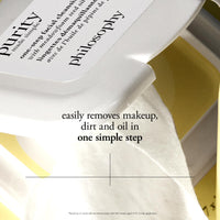 Thumbnail for philosophy purity made simple one-step facial cleansing cloths - easily removes makeup, dirt & oil on the go - skin is left clean and comfortable with no rinsing needed - 30 Count