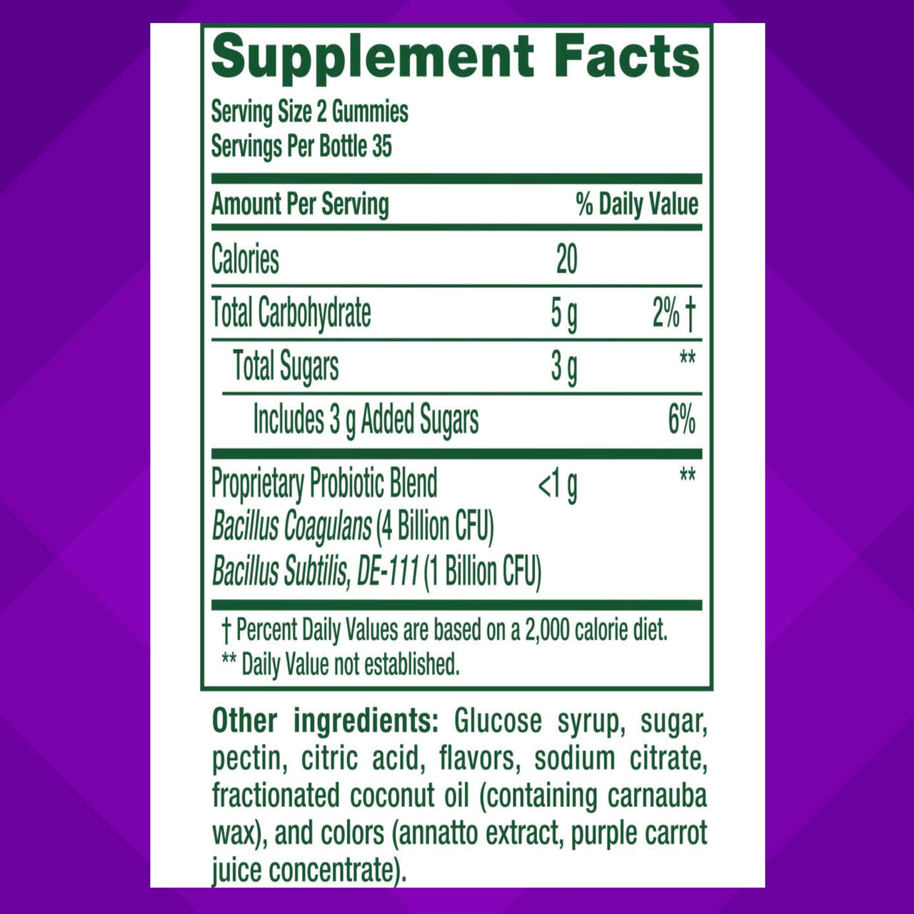 vitafusion Probiotic Gummy Supplements, Raspberry, Peach and Mango Flavors, Probiotic Nutritional Supplements With 5 Billion CFUs, 35 Day Supply, 70 Count