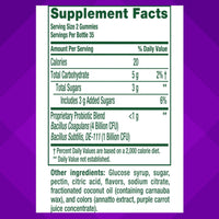 Thumbnail for vitafusion Probiotic Gummy Supplements, Raspberry, Peach and Mango Flavors, Probiotic Nutritional Supplements With 5 Billion CFUs, 35 Day Supply, 70 Count