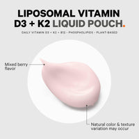 Thumbnail for Codeage Liposomal Vitamin D3 Liquid Supplement Sachet, Wonder-D Cholecalciferol Vegan Liquid Multivitamin, Plant-Based Vitamins K2 B12, Non-GMO Phospholipids, Vitamin E, Berry Flavor - 30 Pouches