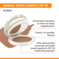 Thumbnail for Avène High Protection Honey Tinted Compact, Broad Spectrum SPF 50+, UVA/UVB Blue Light Protection, Tinted sunscreen, 100% Mineral, Water Resistant, Does Not Contain Avène Thermale Spring Water 0.35 Oz